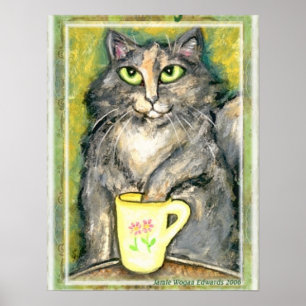 Póster Té que ama el gato de Coon de Maine
