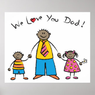 Póster Te queremos, papá, familia Personalizado, feliz dí