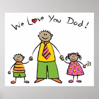 Póster Te queremos, papá, familia Personalizado, feliz dí