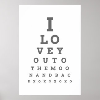 Póster Te quiero con el poster de la gráfica de los ojos 