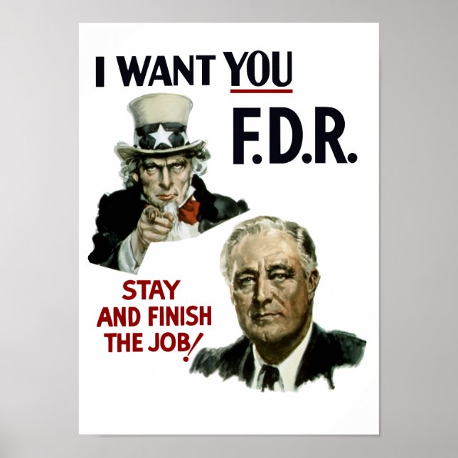 Póster Te Quiero FDR — Tío Sam WII (Frente)