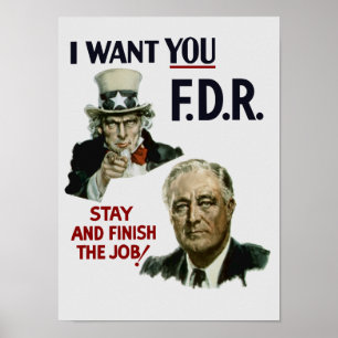 Póster Te Quiero FDR — Tío Sam WII