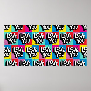 Póster Te quiero. Patrón de grabado manual para San Valen