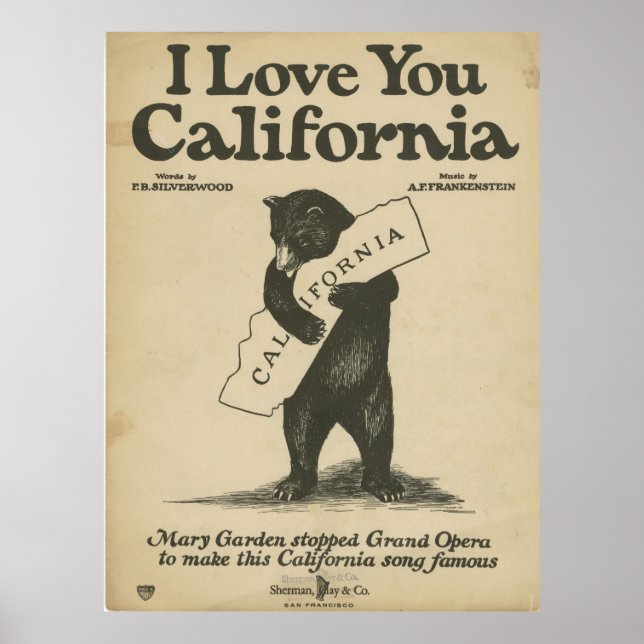Póster Te quiero Poster de California (Frente)