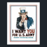 Póster "Te quiero" Tío Sam (lienzo)<br><div class="desc">"Te quiero" Tío Sam reclutando Poster por James Montgomery Flagg,  1917</div>