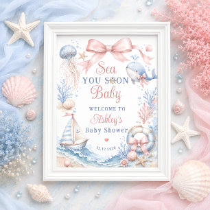 Póster Te Vemos Pronto Niña Bebé Baby Shower Bienvenida