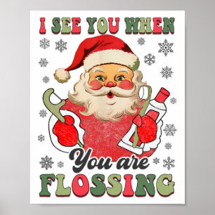 Póster Te veo cuando estás usando hilo dental Navidades D