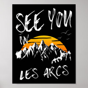Póster Te veo en Les Arcs Francia vacaciones de senderism