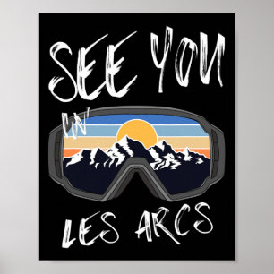 Póster Te veo en Les Arcs Francia Vacaciones de senderism