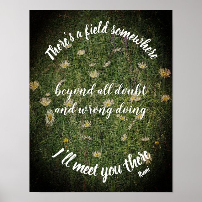 Póster Te veré allí Rumi Inspiradora cita (Frente)