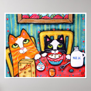 Póster Tea and Cereal Cats