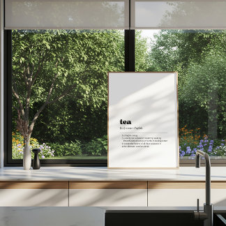 Póster Tea Definition Dictionary Poster
