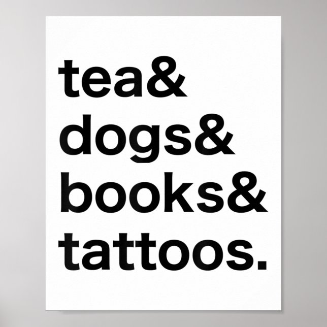 Póster Tea Dogs Libros Tatuajes _1 (Frente)