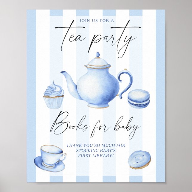 Póster Tea Fiesta Boy Bebé libros de ducha para bebé (Frente)