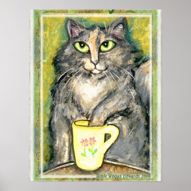 Póster Tea Loving Maine Coon Cat (Frente)