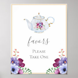 Póster Tea Party favorece la ducha de novia