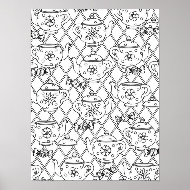 Póster Tea Pot Doodle 2 (Frente)