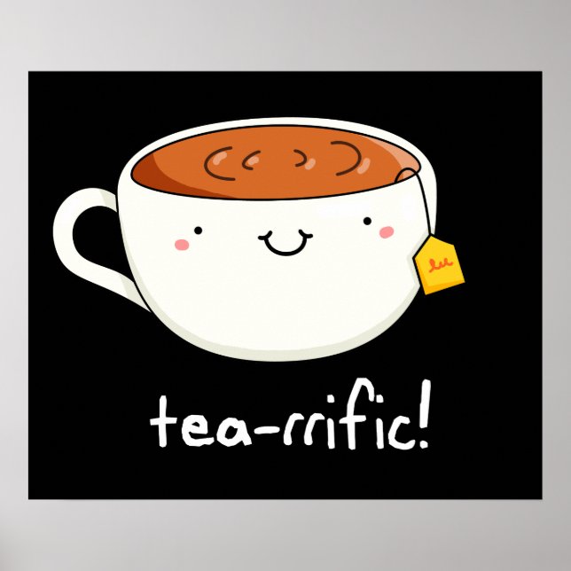 Póster Tea-Rimica Graciosa Copa De Tea Pun Dark BG (Frente)