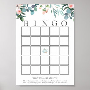 Póster Tea Time Baby Bingo Game Card