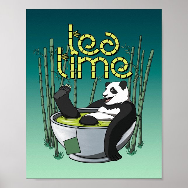 Póster Tea Time Panda (Frente)