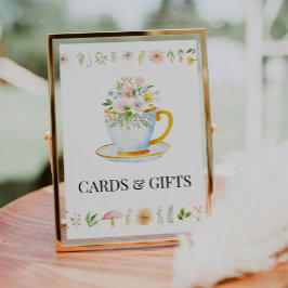 Póster Tea Time Whimsical Wildflower Cards & Gifts Rótulo