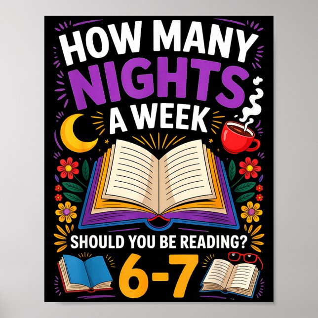 Póster Teacher 67 How Many Nights A Week Should You Be Re (Frente)