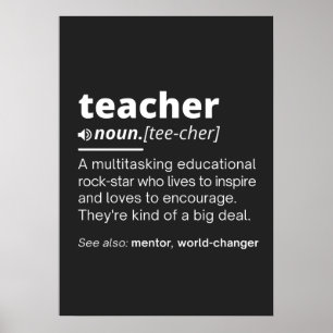 Póster Teacher Definition - Funny Teaching School Teacher