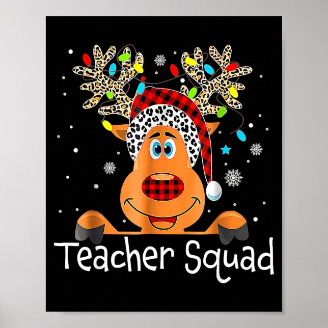 Póster Teacher Squad Reindeer Teacher Christmas Xmas  (Frente)
