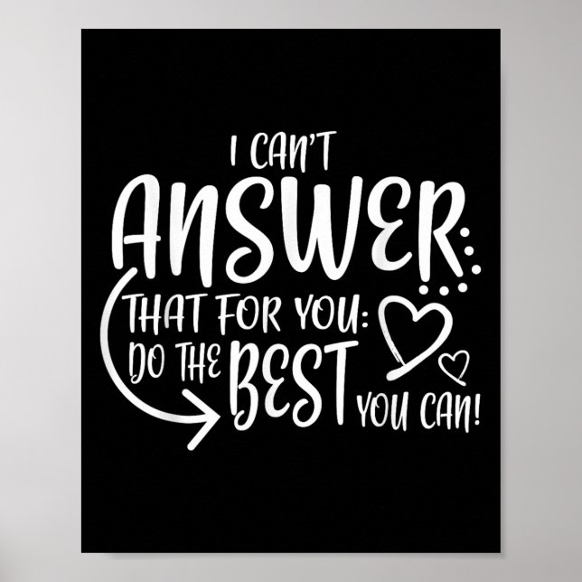 Póster Teacher Test Day Gift Testing Quote State Exam Lad (Frente)