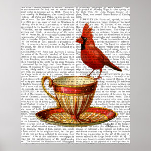 Póster Teacup Y Cardenal Rojo