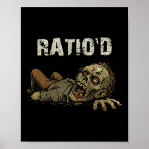 Póster Teag Meme Divertido Zombie Npc Ratioado Jugador H