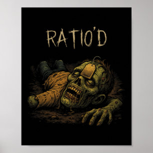 Póster Teag Meme Divertido Zombie Npc Ratioado Jugador H