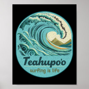 Póster Teahupoo Surfing Polinesia Francesa Tahití Teahupo