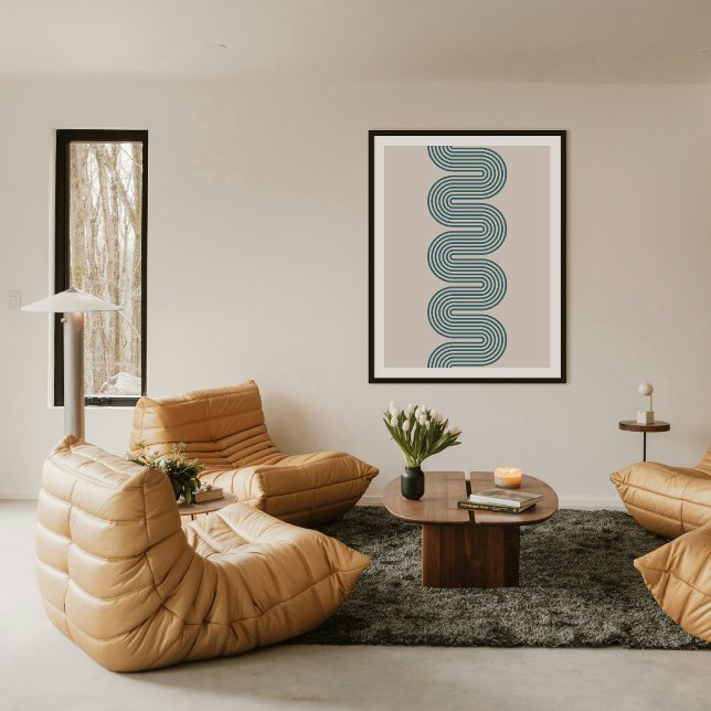 Póster Teal Lombard Wavy Lines Modern Minimal Art Print (Subido por el creador)
