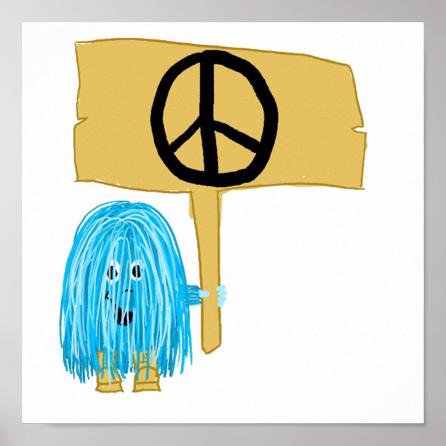 Póster Teal Peace Sign (Frente)