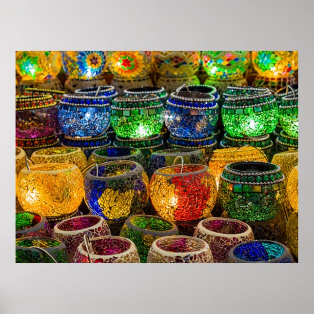 Póster Tealights on a bazaar in Istanbul (Turkey) (Frente)