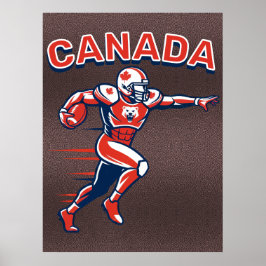 Póster Team Canada Football Dynamic Patriotic Athlete Art