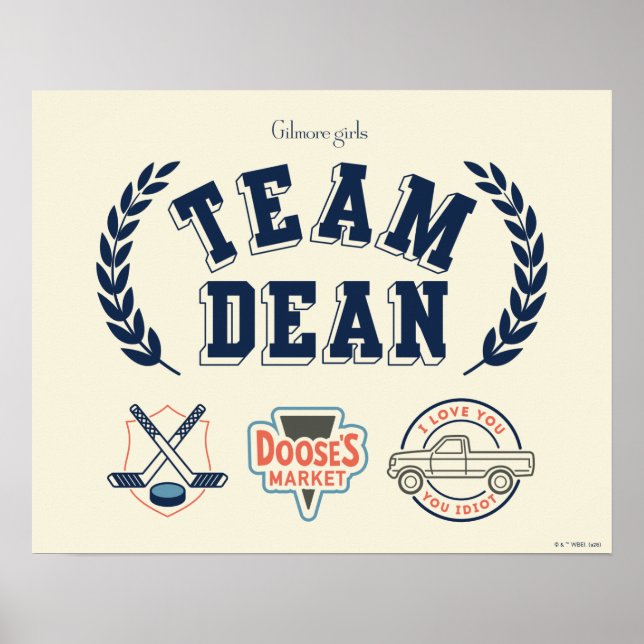 Póster Team Dean Gilmore Girls Design (Frente)
