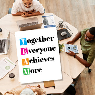 Póster TEAM Juntos Todos Logran Más Inspirador