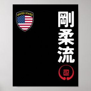 Póster Team Karate Goju Ryu Bandera Estadounidense Marti