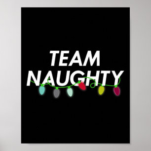 Póster Team Naughy Nice Funny Navidades de vacaciones en 