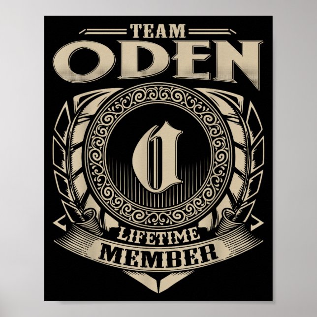 Póster Team Oden Lifetime Member Funny Oden Family Name V (Frente)