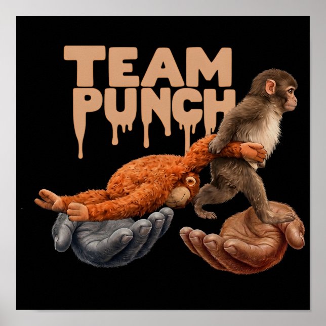 Póster Team Punch Dripping Japanese Monkey (Frente)