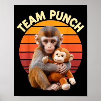 Póster Team Punch Monkey Plush Retro Sun
