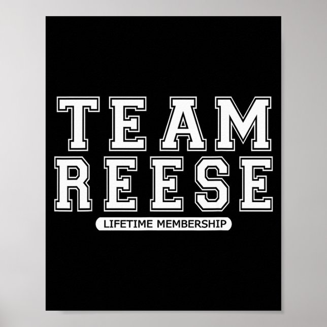 Póster Team Reese Family Surname Reunion Crew Member Gift (Frente)