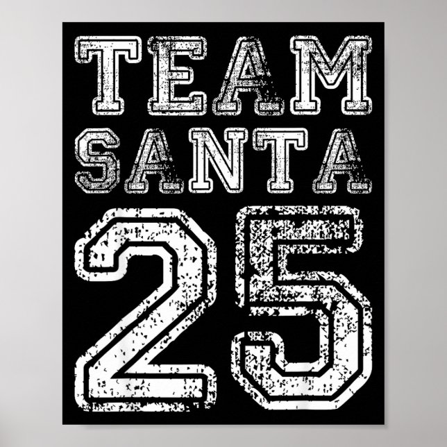 Póster Team Santa 2025 Santa Claus Hat Christmas  (Frente)