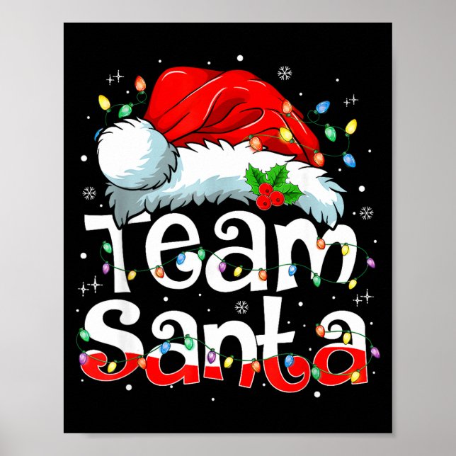 Póster Team Santa Christmas Squad Family Matching Pajamas (Frente)