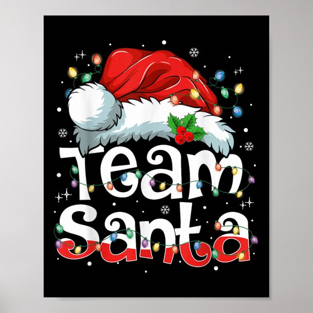 Póster Team Santa Claus Christmas Family Matching Pajama  (Frente)