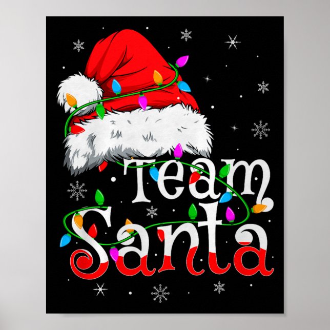 Póster Team Santa Xmas Pajamas Matching Family Group Chri (Frente)