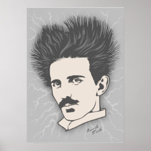 Póster Team Tesla Static Hair